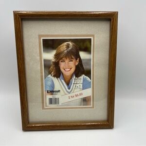 Vintage 90s 5x7 New* Wood Picture Frame Sticker On And Original Photo see photos